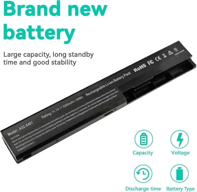 Alt view image 4 of 7 - Fancy Buying Laptop Notebook Battery Compatible with Asus X501A X301 X301A X301U X401 X401A X401U X501 X501U A31-X401 A32-X401 A41-X401 A42-X401
