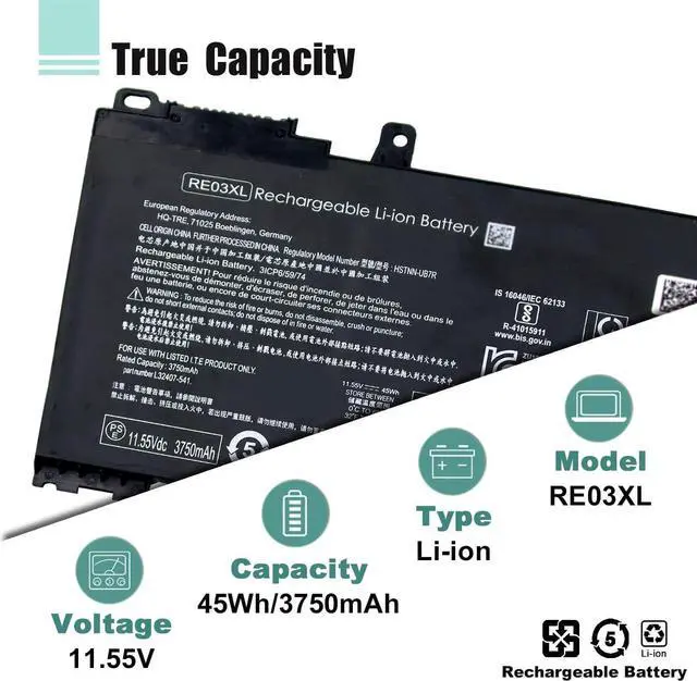 Alt view image 2 of 7 - RE03XL L32656-005 Laptop Battery Replacement for HP ProBook 450 G6 450 G7 440 G6 430 445 455R G6 430 440 445 G7 Serie for hp probook 450 g6 Battery