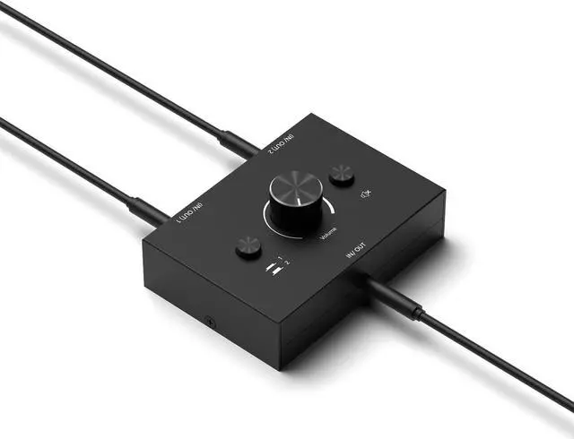 Alt view image 2 of 6 - 3.5mm Stereo Audio Switch Audio Switcher Passive Speaker Headphone Manual Selector Splitter Box Audio Sharing