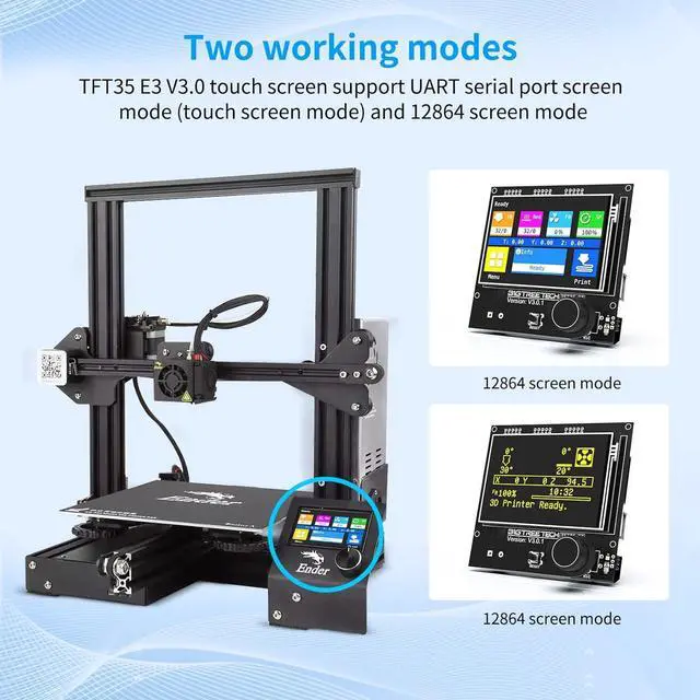 Alt view image 5 of 6 - SKR Mini E3 V3.0 Motherboard + TFT35 E3 V3.0.1 Touch Screen Upgrade Kit for Ender-3 Ender-3 Pro 3D Printers, BTT 32-bit Silent Main Board Onboard TMC2209, Support Marlin/Klipper