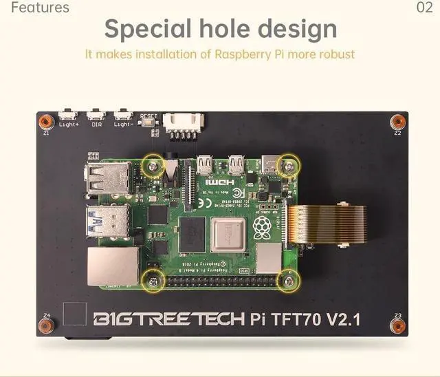 Alt view image 3 of 7 - BIGTREETECH Upgrade PI TFT70 TFT LCD Display DSI 800x480 for Raspberry Pi Model 3D Printer Controller(7in Capacitive Touch Screen) (165X100mm)
