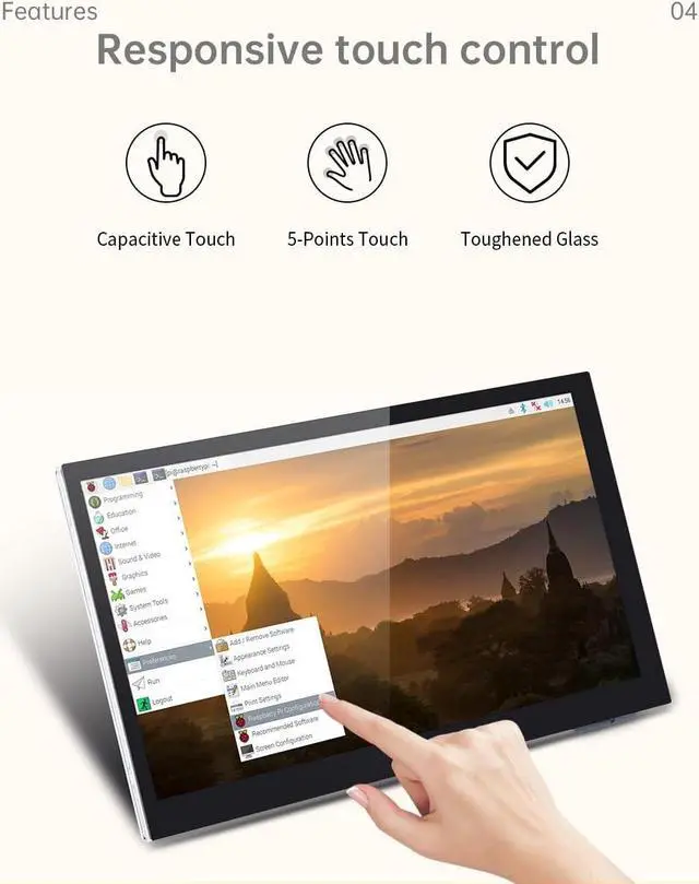 Alt view image 4 of 7 - BIGTREETECH Upgrade PI TFT70 TFT LCD Display DSI 800x480 for Raspberry Pi Model 3D Printer Controller(7in Capacitive Touch Screen) (165X100mm)