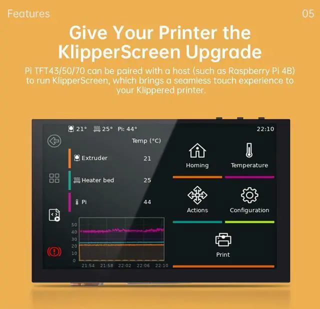 Alt view image 6 of 7 - BIGTREETECH Upgrade PI TFT70 TFT LCD Display DSI 800x480 for Raspberry Pi Model 3D Printer Controller(7in Capacitive Touch Screen) (165X100mm)