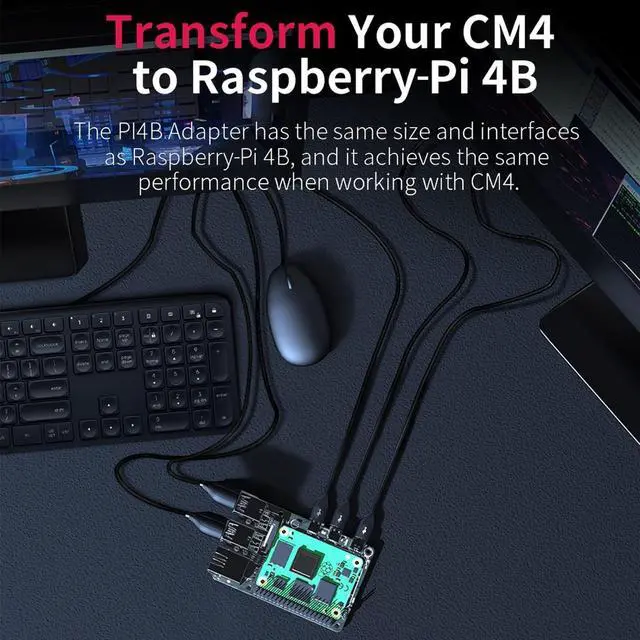 Alt view image 5 of 6 - BIGTREETECH Pi4B Adapter V1.0 for Raspberry Pi CM4/ BTT CB1 V2.2/CB1 emmc core Board Compatible SKR Mini E3 V3.0 SKR V1.4 Turbo SKR 3 Octopus V1.1/Pro to Running Klipper for Voron 3D Printer Board