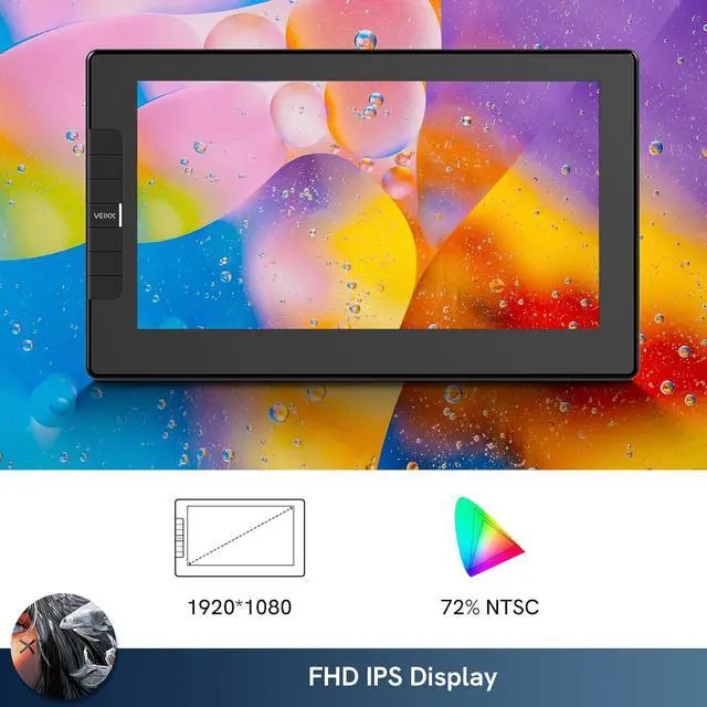 Alt view image 5 of 7 - VEIKK VK1200 Drawing Tablet with Screen,11.6 Inch Full-Laminated Graphic Drawing Monitor,2 Battery-Free Pen and Tilt Function,6 Customized Keys,Anti-Glare Glass(Must be Connected to a PC to Work)