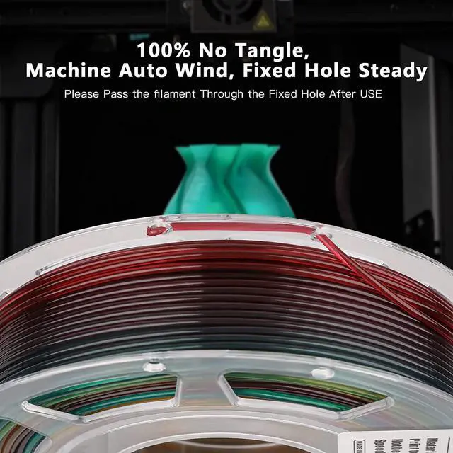 Alt view image 6 of 6 - AMOLEN 3D Printer Filament Bundle, PLA Filament 1.75mm Transparent Multicolor, with Light Transmission Feature,Blue Purple,Yellow Green Purple,Blue Brown,Orange Grey,200g x 4 Spools