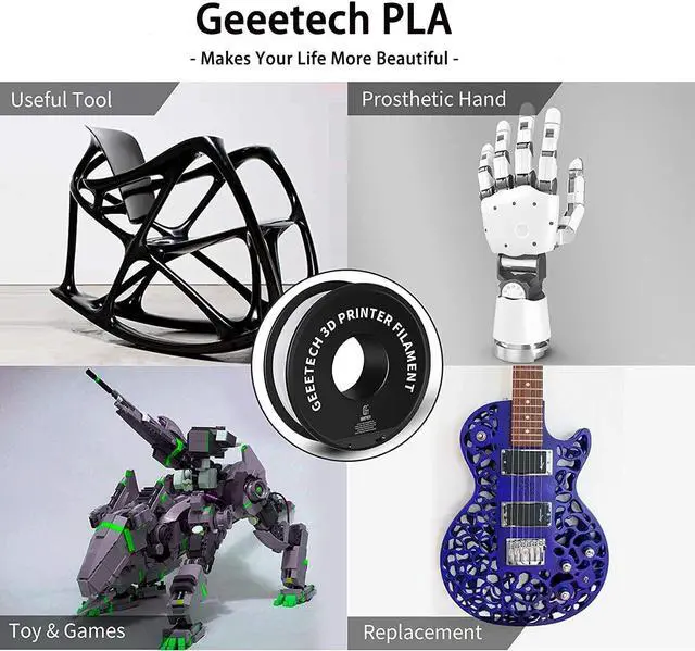 Alt view image 7 of 7 - Geeetech 1.75mm PLA 3D Printer Filament, 1kg Spool (2.2lbs), Upgrade Tidy Winding Tangle-Free, Dimensional Accuracy +/- 0.03mm, White