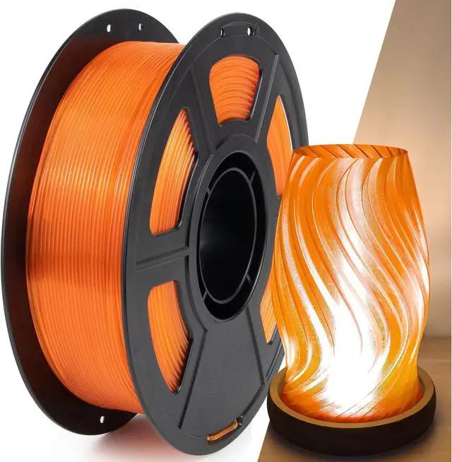 Main image of Clear PETG Filament 1.75mm, High Speed 3D Printer Filament Clear Filament for 50-600mm/s, High Light Transmittance Filament, Orange Transparent PETG Filament 1kg(2.2lbs) Spool