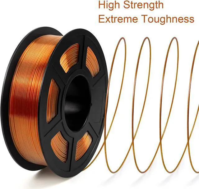 Alt view image 5 of 7 - Clear PETG Filament 1.75mm, High Speed 3D Printer Filament Clear Filament for 50-600mm/s, High Light Transmittance Filament, Orange Transparent PETG Filament 1kg(2.2lbs) Spool