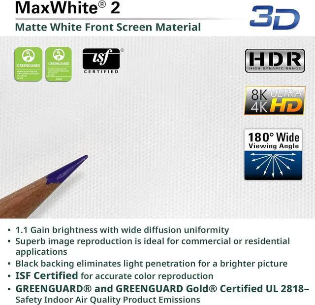 Alt view image 7 of 7 - Elite Screens Manual Series, 71-INCH 1:1, Pull Down Manual Projector Screen with AUTO LOCK, Movie Home Theater 8K / 4K Ultra HD 3D Ready, 2-YEAR WARRANTY, M71XWS1