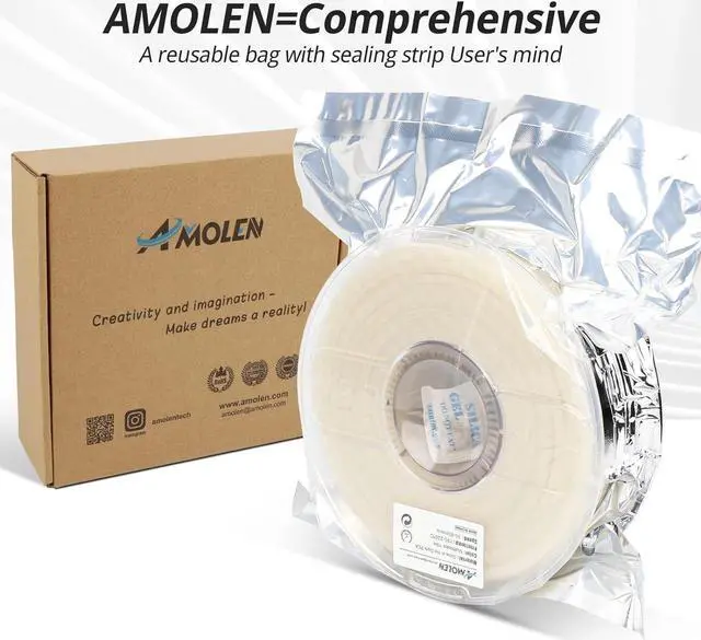Alt view image 6 of 7 - AMOLEN 3D Printer Filament, Glow in The Dark Filament Multicolor Rainbow PLA Filament, Blue, Green, Pink, Purple, Gradient 3D Filament Color Change in 10m, Dimensional Accuracy +/- 0.02 mm, 1kg Spool