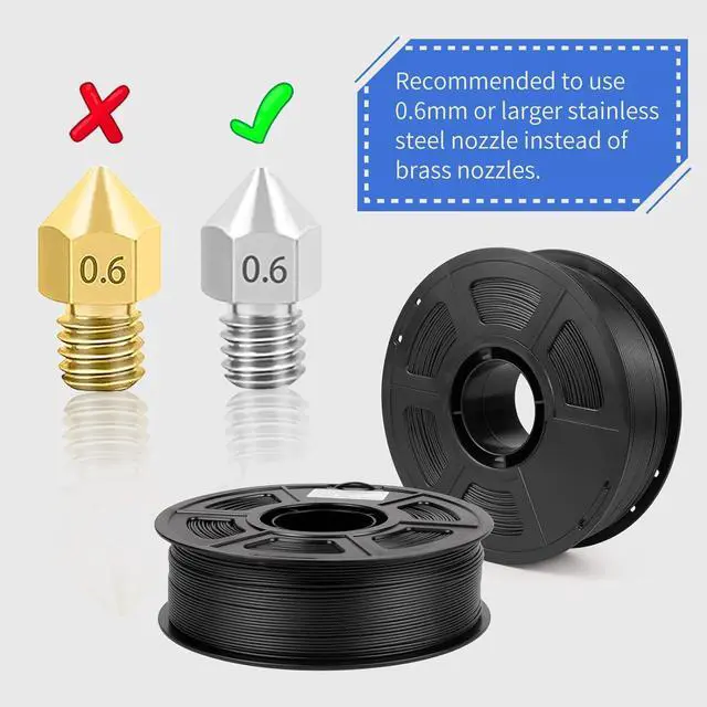 Alt view image 5 of 7 - Carbon Fiber ABS Filament 1.75mm, High-Strength, Heat-Resistant & Lightweight ABS-CF 3D Printer Filament, Strong Carbon Fiber Filament ABS Filament 1kg (2.2lbs) Spool, Black