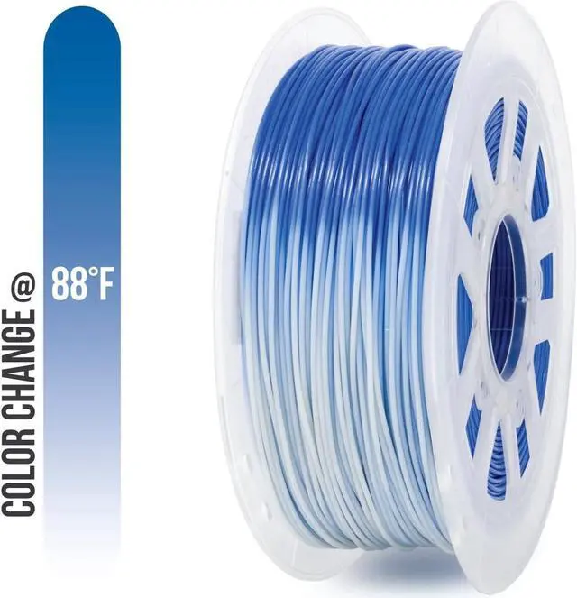 Main image of Gizmo Dorks 1.75mm PLA Filament, 1 kg for 3D Printers, Color Change Blue to White
