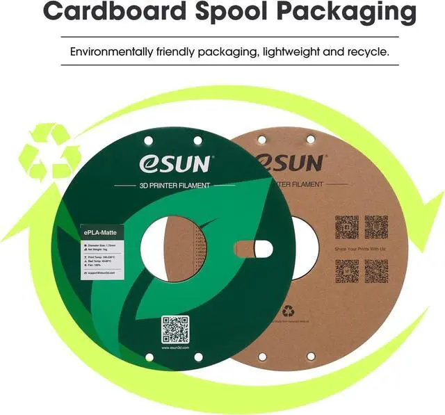 Alt view image 4 of 7 - eSUN Upgraded Matte PLA Filament 1.75mm, Excellent Adhesion Matte 3D Printer PLA Filament, 1KG Spool 3D Printing Filament for 3D Printers, Paper Reel, Deep Black