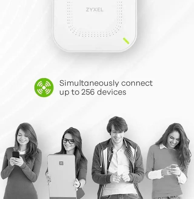 Alt view image 4 of 7 - Zyxel WiFi 6 AX1800 Wireless Gigabit Access Point | Mesh, Seamless Roaming, & MU-MIMO | WPA3-PSK Security | Cloud, App or Direct Management | POE+ or AC Powered | AC Adapter Included | NWA50AX