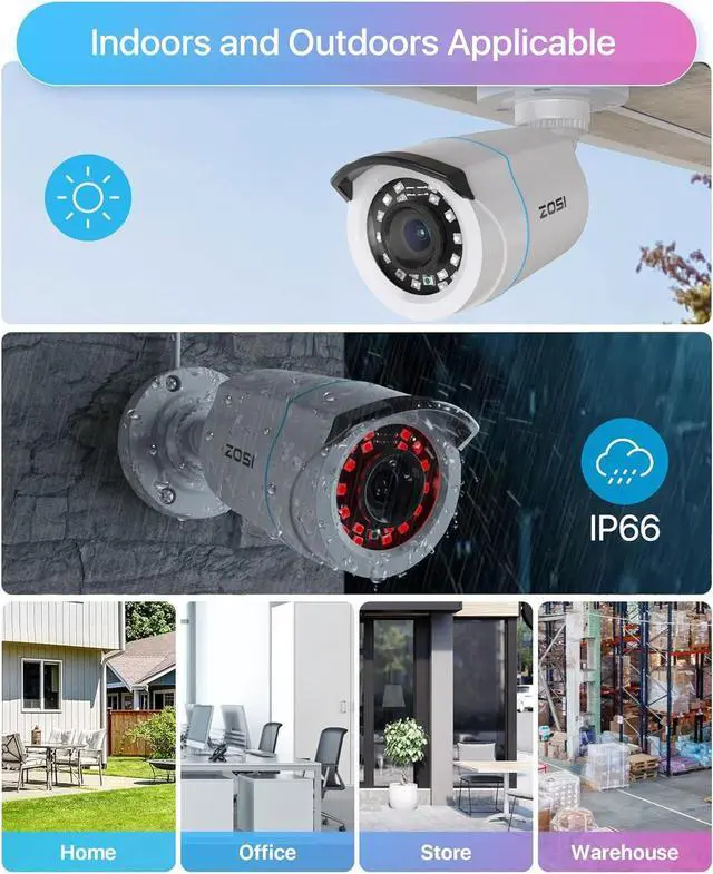 Alt view image 2 of 7 - ZOSI H.265+ Home Security Camera System with AI Human Vehicle Detection, 5MP 3K Lite 8 Channel CCTV DVR Recorder and 8 x 1080p Weatherproof Bullet Camera Outdoor Indoor, 80ft Night Vision, 1TB HDD