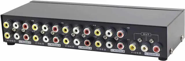 Main image of Panlong 8-Way AV Switch RCA Switcher 8 in 1 Out Composite Video L/R Audio Selector Box for DVD STB Game Consoles