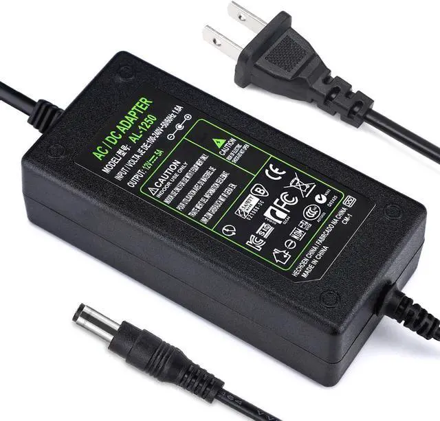 Alt view image 3 of 6 - DC 12V 5A Power Supply Adapter, US Plug, 4.6FT Power Cord, AC 100-240V to DC 12V 5A Switching Transformer Jack 5.5mm x 2.5mm for LED Strip, Light, Cameras CCTV