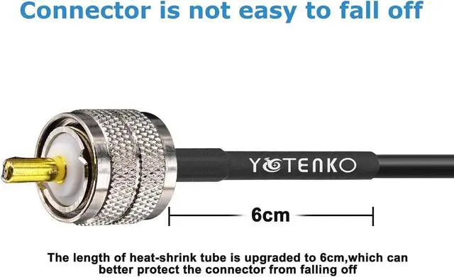 Alt view image 2 of 7 - RG58 Coaxial Cable 49.2ft, CB Coax Cable, UHF PL259 Male to Male Cable 50 Ohm Coax Low Loss for HF VHF CB Radio, Ham Radio, SWR Meter, Scanner, Antenna Analyzer