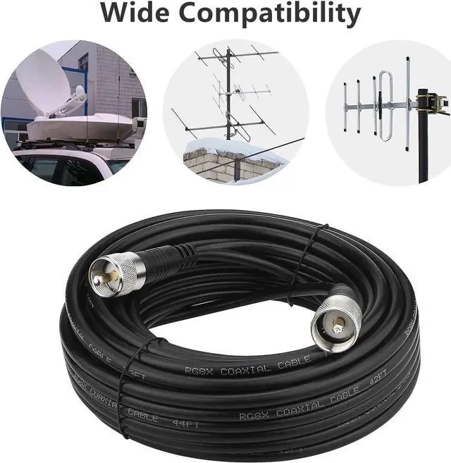 Alt view image 5 of 5 - Ullnosoo RG8x Coaxial Cable 18ft, CB Coax Cable, UHF PL259 Male to Male Low Loss CB Antenna Cable, 50 Ohm for HAM Radio, Antenna Analyzer, Dummy Load, SWR Meter