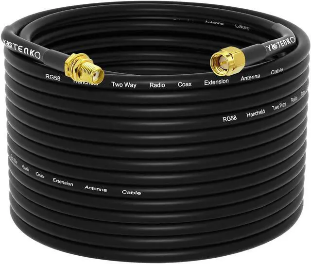 Main image of SMA Antenna Extension Cable - 20 Meters(65.6FT),RG58 Coaxial Cable SMA Male to SMA Female RF Low-Loss Cable for 3G 4G LTE Router ADS-B SDR USB Dongle Receiver Antenna Extension Wire