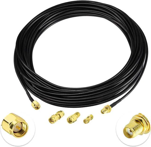 Main image of Superbat RF coaxial SMA Male to SMA Female Bulkhead RG174 33ft Cable + 3pcs RF Coax SMA Adapter Kit for SDR Equipment Antenna Ham Radio,3G 4G LTE Antenna,ADS-B,GPS and etc