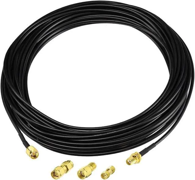 Alt view image 3 of 4 - Superbat RF coaxial SMA Male to SMA Female Bulkhead RG174 33ft Cable + 3pcs RF Coax SMA Adapter Kit for SDR Equipment Antenna Ham Radio,3G 4G LTE Antenna,ADS-B,GPS and etc