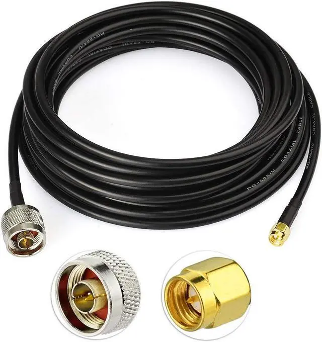 Main image of Superbat Wlaniot Low Loss N Male to SMA Male with Weatherproof Connectors RG58 Cable25feet,7.5M for Celling Antenna