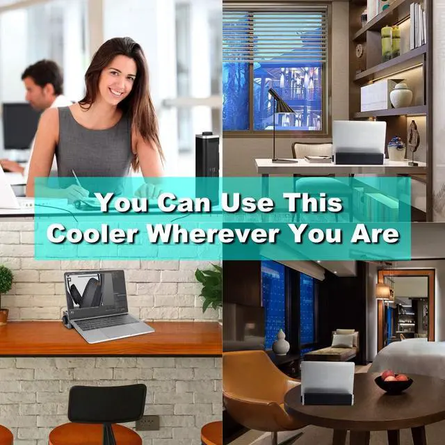 Alt view image 7 of 7 - Laptop Cooler with Adjustable Stand, Laptop Cooling Pad 3-Speed Adjustable Small Desk Fan, USB Multi Function Laptop Cross-Flow Turbine Cooling Fan for Laptop Pad Tablet Phone (1691)