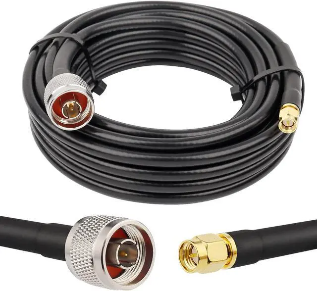 Main image of SMA to N Cable 20ft N Type to SMA KMR240 SMA Male to N Male Cable 50 Ohm SMA N Low Loss Coaxial Cable
