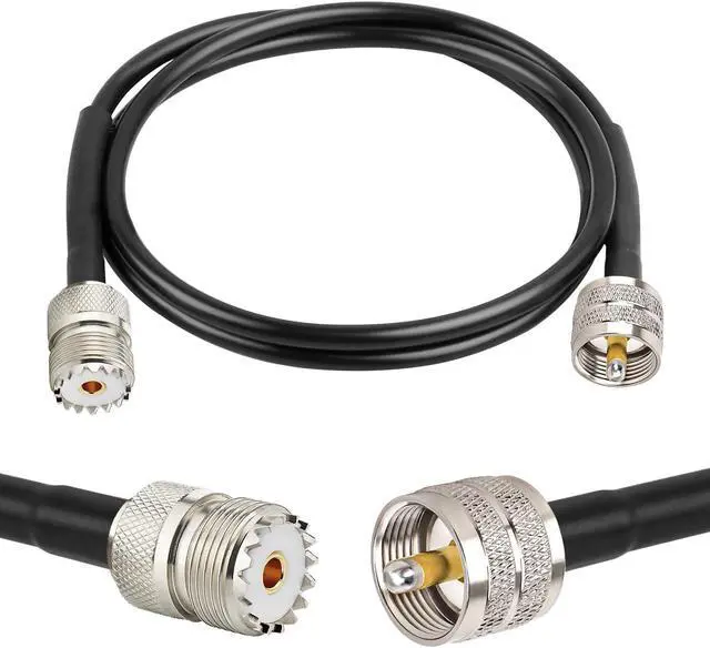 Main image of PL-259 UHF CB Coax Cable 6FT, RG58 PL-259 UHF Male to Female Low Loss Antenna Extension Jumper Cable CB Radio Cable for HAM Radio, Antenna Analyzer, Dummy Load, SWR Meter