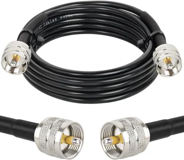 Main image of PL259 UHF Cable 10ft, CB Coax Cable RG58 CB Cable UHF Male to Male for CB Radio, Ham Radio, Amateur Radio, Antenna Analyzer, SWR Meter