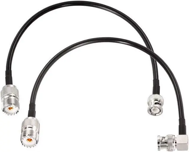 Main image of Superbat BNC Male to SO239 RG58 Cable,UHF Female Jack to BNC Male Plug Adapter Jumper Cable for VHF Radio Mobile to Base Antenna scanners,12 Inch,2 Pcs