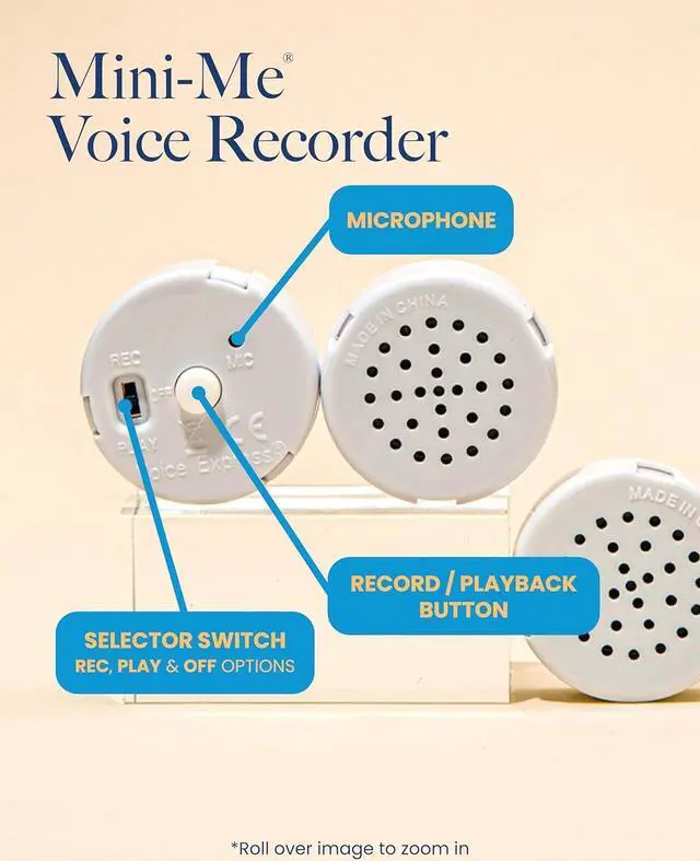 Alt view image 2 of 7 - Multi-Message Voice Recorder for Plush Toy, Stuffed Bear Toy, Baby Doll Toy,and Pillow (60 Sec - 1 Pack)