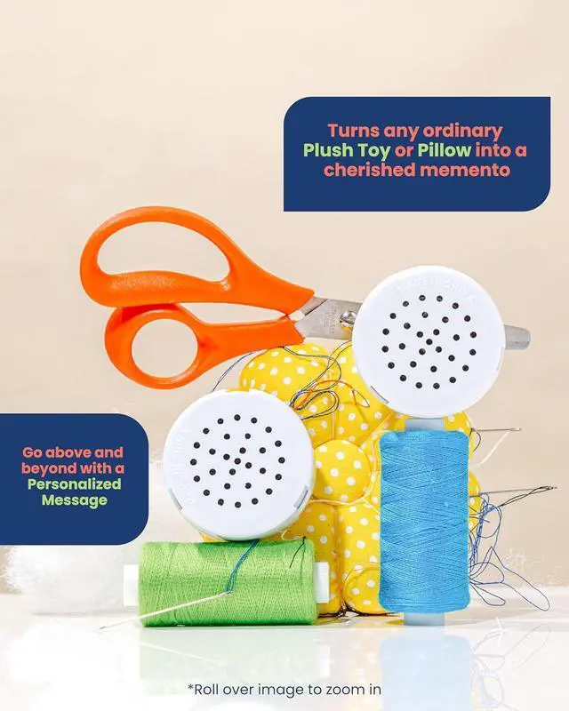 Alt view image 6 of 7 - Multi-Message Voice Recorder for Plush Toy, Stuffed Bear Toy, Baby Doll Toy,and Pillow (60 Sec - 1 Pack)