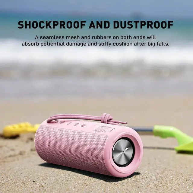 Alt view image 3 of 7 - MIATONE Boombox Outdoor Portable Bluetooth Speaker Waterproof Wireless Speakers Gifts for Women Mothers Mom Wife Her - Pink