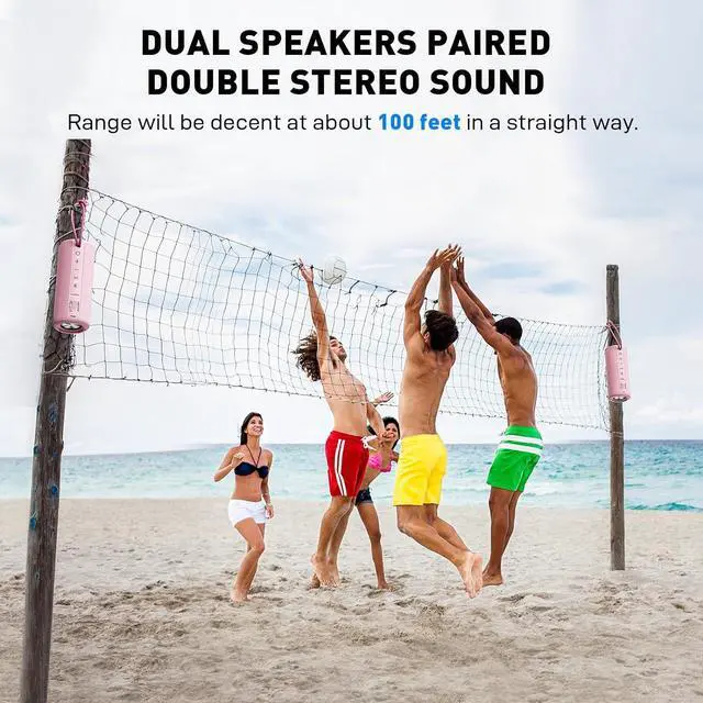 Alt view image 5 of 7 - MIATONE Boombox Outdoor Portable Bluetooth Speaker Waterproof Wireless Speakers Gifts for Women Mothers Mom Wife Her - Pink