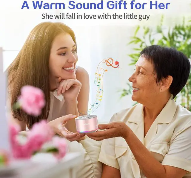 Alt view image 4 of 7 - LENRUE A2 Portable Wireless Bluetooth Speaker with Lights and Lanyard,5W Mini Small Metal Speakers Bluetooth 5.0/Aux-in for iPhone Android Home Outdoor, Gifts for Women/Girls