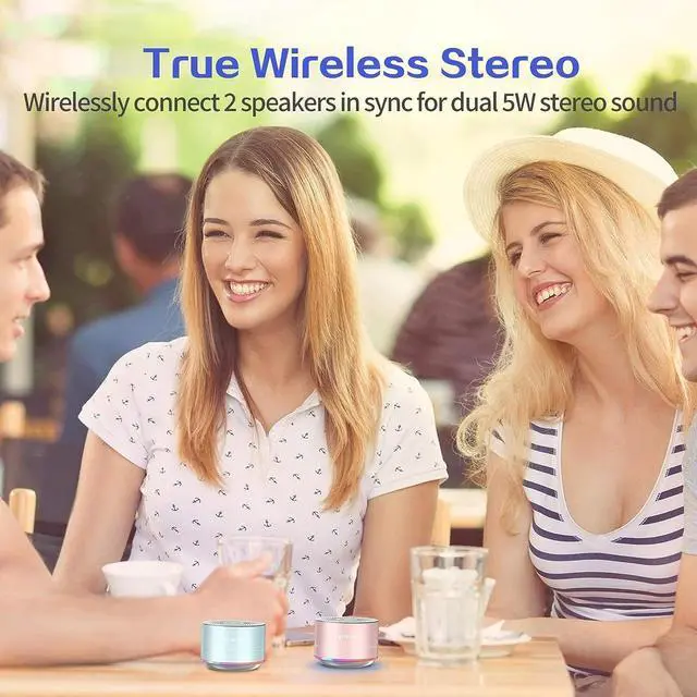 Alt view image 6 of 7 - LENRUE A2 Portable Wireless Bluetooth Speaker with Lights and Lanyard,5W Mini Small Metal Speakers Bluetooth 5.0/Aux-in for iPhone Android Home Outdoor, Gifts for Women/Girls