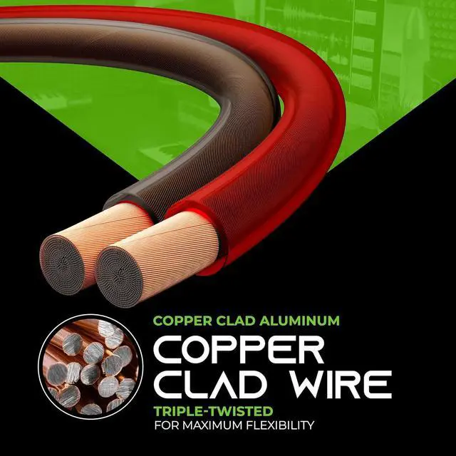 Alt view image 5 of 7 - 14 Gauge Car Speaker Wire, GearIT Pro Series (100 Feet, Soft Touch Translucent Red / Black) Copper Clad Aluminum CCA 14 AWG Automotive Car Speaker Wire for Car Stereo, Car Audio Wiring Kit - 100ft