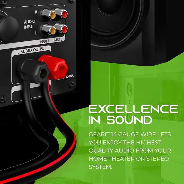 Alt view image 6 of 7 - 14AWG Speaker Wire, GearIT Pro Series 14 AWG Gauge Speaker Wire Cable (500 Feet / 152.4 Meters) Great Use for Home Theater Speakers and Car Speakers Black