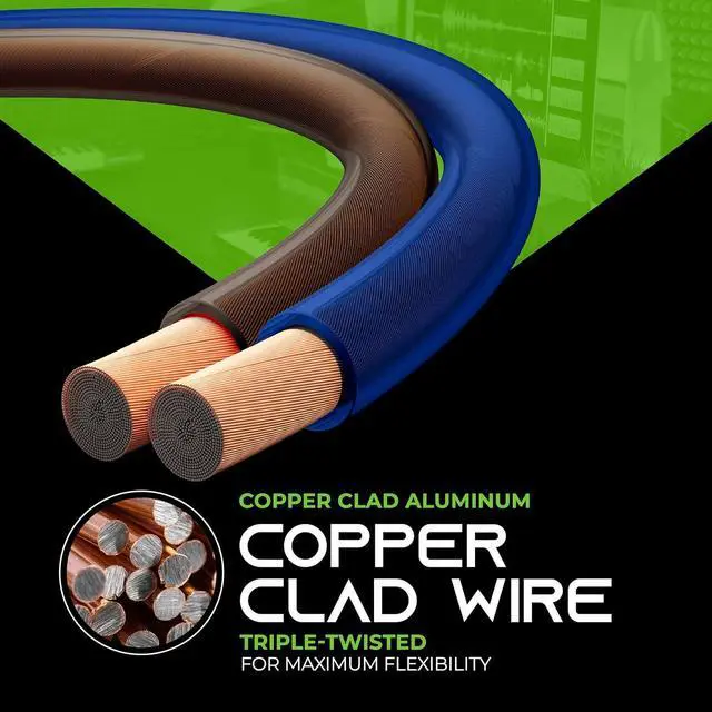 Alt view image 5 of 7 - 14 Gauge Car Speaker Wire, GearIT Pro Series (100 Feet, Soft Touch Translucent Blue/Black) Copper Clad Aluminum CCA 14 AWG Automotive Car Speaker Wire for Car Stereo, Car Audio Wiring Kit - 100ft