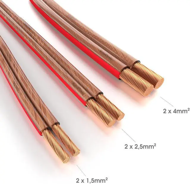 Alt view image 2 of 7 - KabelDirekt  Pure Copper Stereo Audio Speaker Wire & Cable  Made in Germany  16 AWG Gauge  50 feet  (for HiFi Speakers and Surround Sound Systems, Pure Copper, with Polarity Markings)
