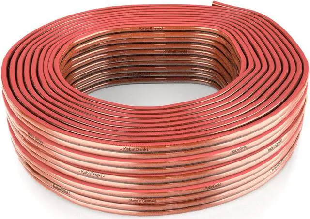 Alt view image 7 of 7 - KabelDirekt  Pure Copper Stereo Audio Speaker Wire & Cable  Made in Germany  16 AWG Gauge  50 feet  (for HiFi Speakers and Surround Sound Systems, Pure Copper, with Polarity Markings)