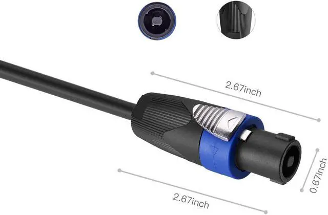 Alt view image 3 of 6 - Yoico-Pro 25 Feet 12AWG Speakon to Speakon Cable - Heavy Duty 25ft 12 Gauge Speaker Wire Cord with Twist Lock for Audio Amplifier - Single