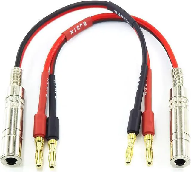 Main image of 1/4 TS to Banana Plug Speaker Cable 6.35 mm 1/4" Female to Banana Plug Speaker Mono Adapter 8 inches 2pack