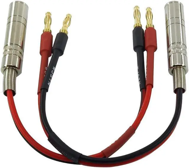 Alt view image 2 of 6 - 1/4 TS to Banana Plug Speaker Cable 6.35 mm 1/4" Female to Banana Plug Speaker Mono Adapter 8 inches 2pack