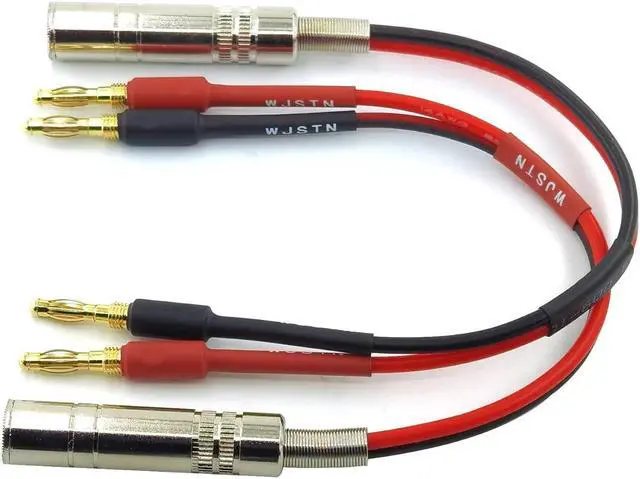 Alt view image 3 of 6 - 1/4 TS to Banana Plug Speaker Cable 6.35 mm 1/4" Female to Banana Plug Speaker Mono Adapter 8 inches 2pack