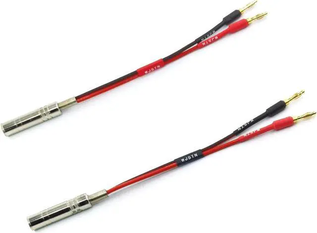 Alt view image 4 of 6 - 1/4 TS to Banana Plug Speaker Cable 6.35 mm 1/4" Female to Banana Plug Speaker Mono Adapter 8 inches 2pack