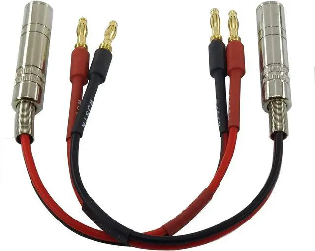 Alt view image 5 of 6 - 1/4 TS to Banana Plug Speaker Cable 6.35 mm 1/4" Female to Banana Plug Speaker Mono Adapter 8 inches 2pack